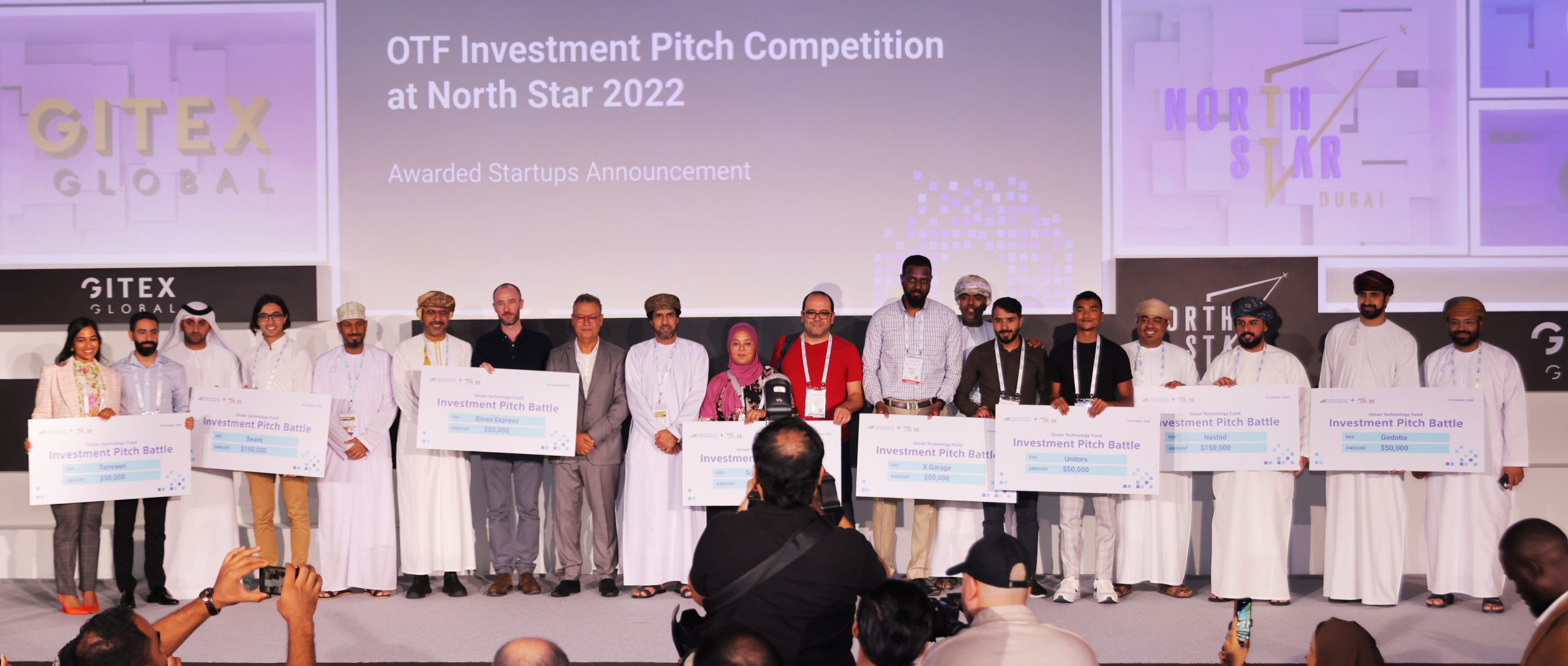 Khởi nghiệp Người chiến thắng Chia sẻ 750.000 Tiền tài trợ đầu tư Được phép của Quỹ Công nghệ Oman Trận chiến quảng cáo chiêu hàng