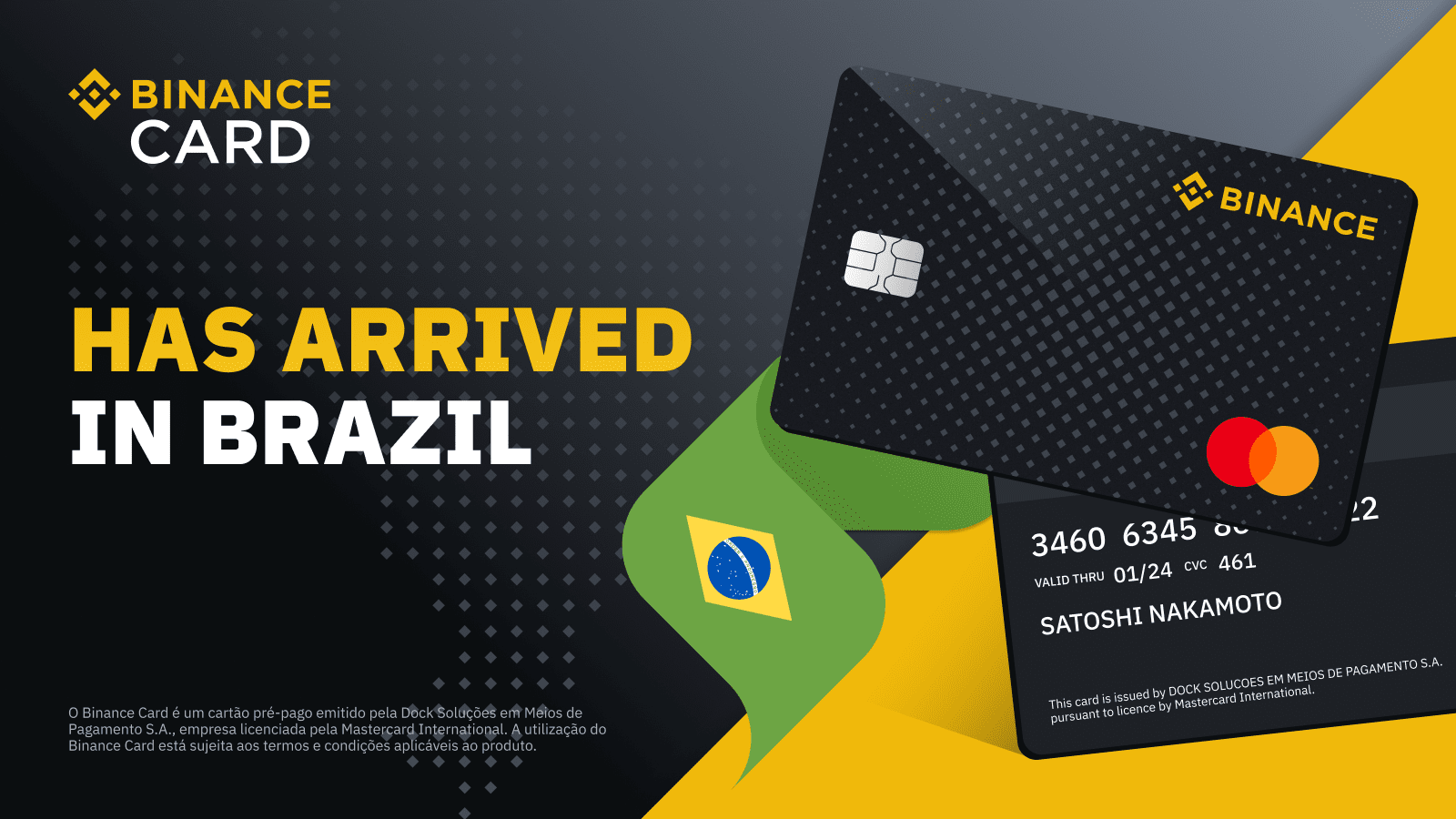 The global cryptocurrency exchange Binance collaborated with Mastercard to introduce a prepaid cryptocurrency card known as the "Binance card" in Brazil. This card will enable Binance's customers to more easily make purchases and pay bills using cryptocurrencies at any of the more than 90 million merchants that accept Mastercard around the world, both in-person and online.

According to the announcement, the Binance Card will be accessible to all new and current Binance users in Brazil that have a valid national ID. The card will be provided by Dock. The card is now in the beta launch phase, and in the next weeks, it will be made accessible to a wider audience.