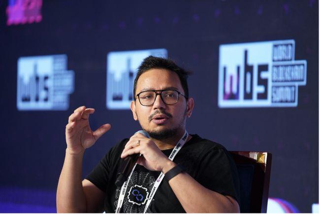 Sandeep Nailwal, Co-Founder, Polygon Labs speaking at World Blockchain Summit Dubai, March 2023.