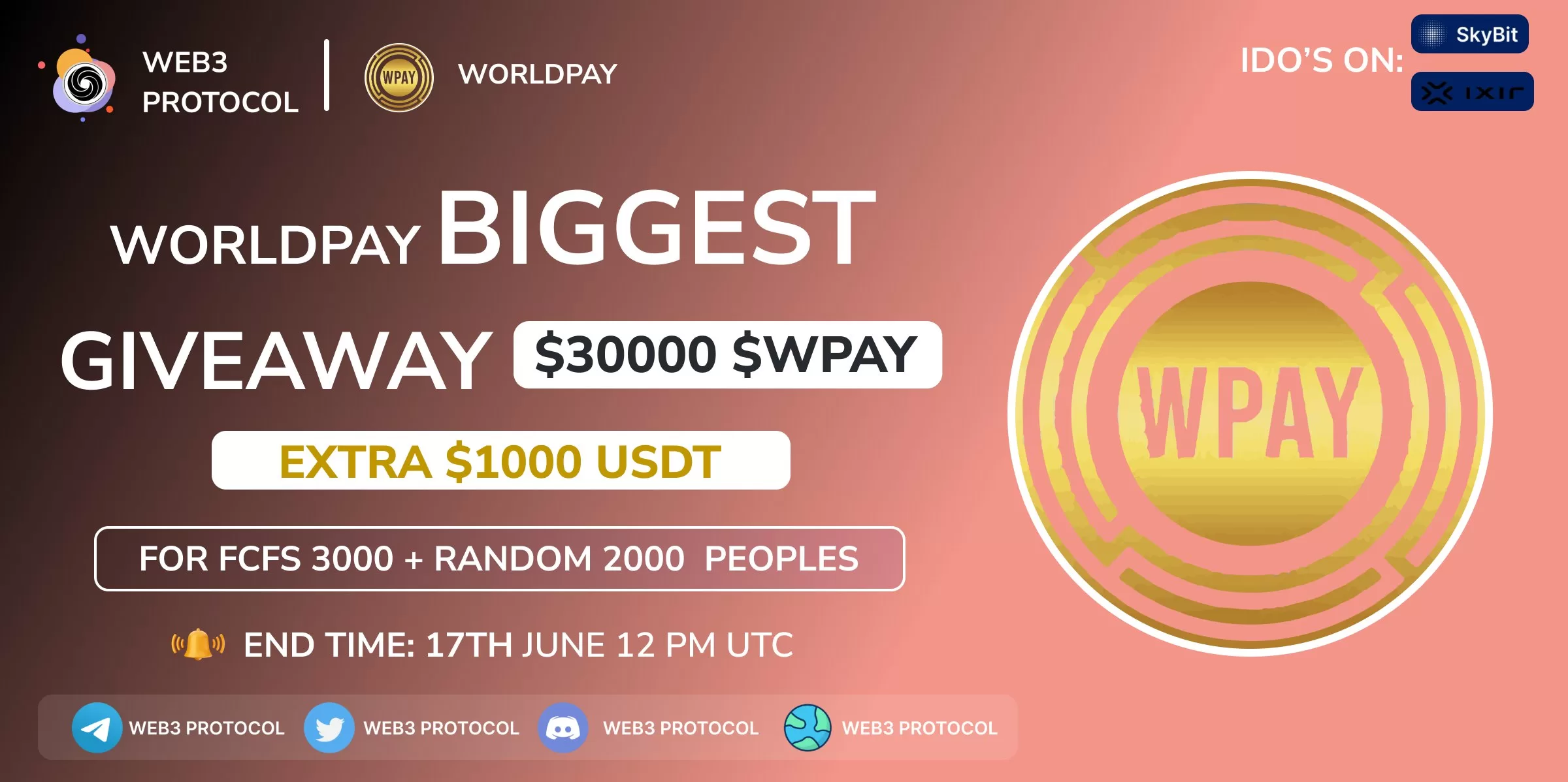 WorldPlay X web3 protocol $30000 giveaway