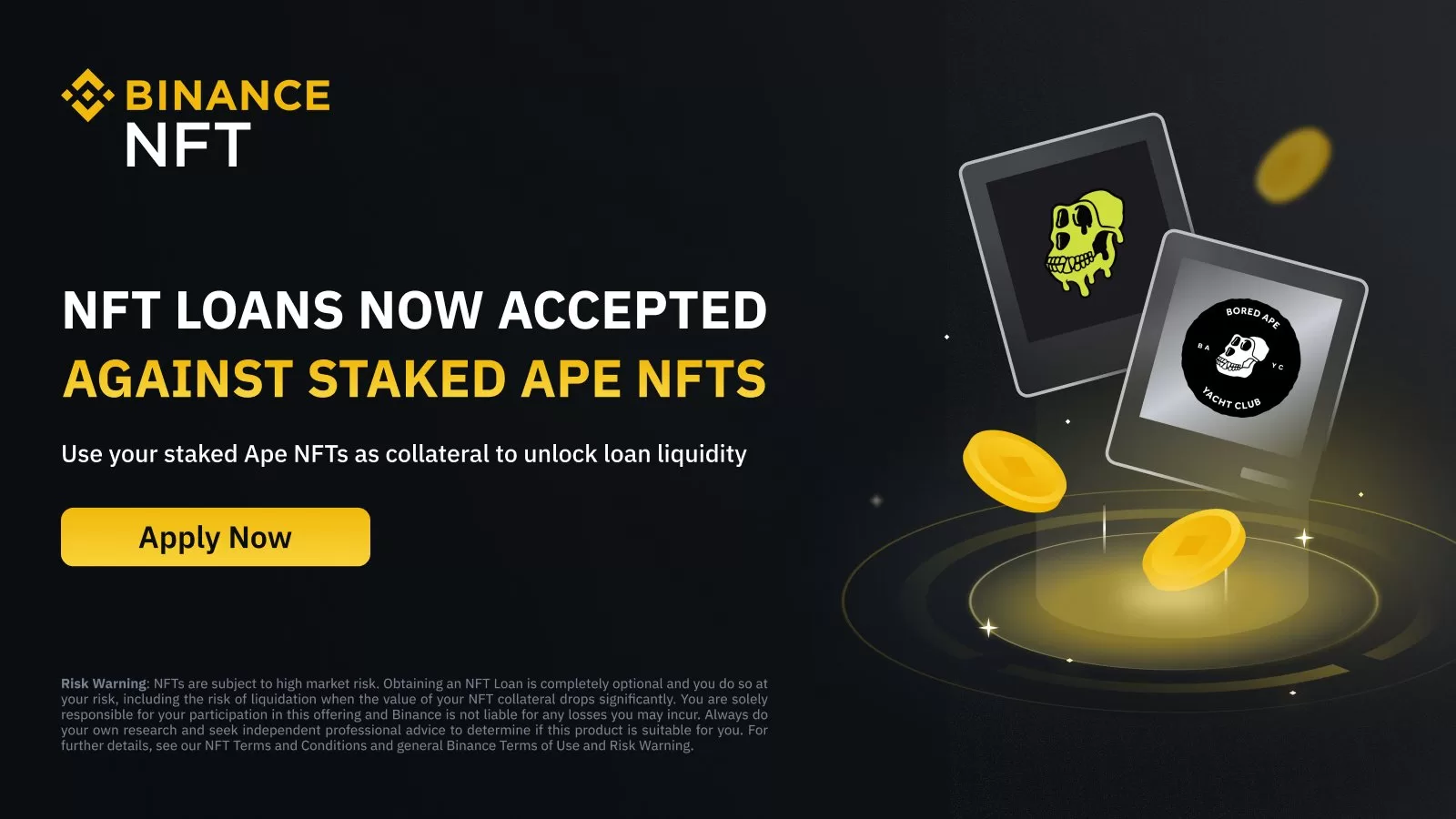 Binance NFT Allows Staked Ape NFTs as Loan Collateral 